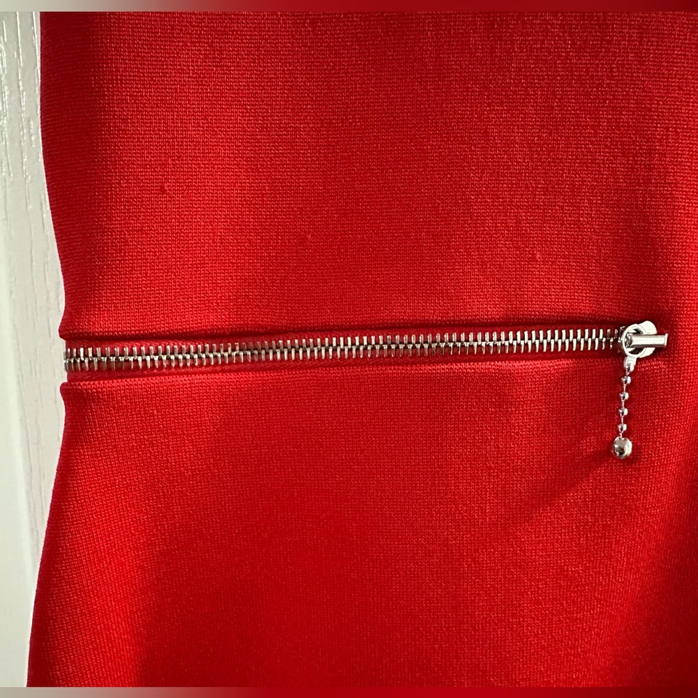 Alexander Wang Shift Dress with Silver Zippers RED - Picture 4 of 8